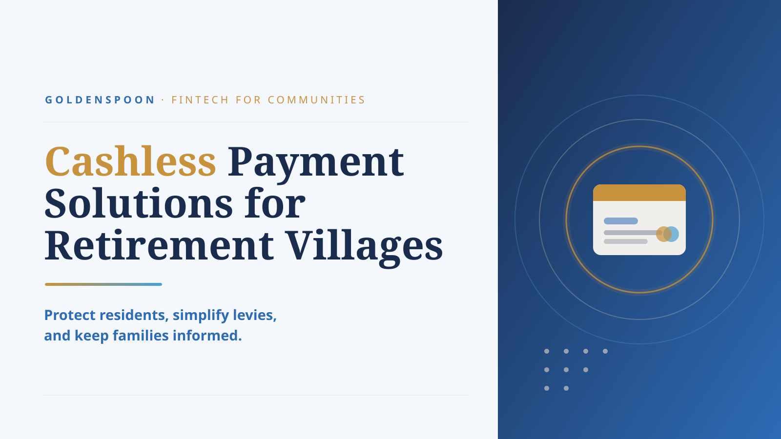 Cashless Payment Solutions for Retirement Villages: How to Protect Residents, Simplify Levies, and Keep Families Informed